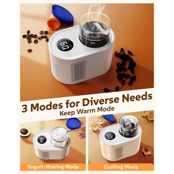 Coffee Cup Warmer,Mini Refrigerator for Wine Chiller,3-In-1 Cup Warmerfor Desk(Cooling, Heating, and Fermentation), Coffee Warmer, Suitable for Bedroom, Study, Office, etc.