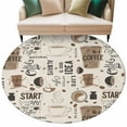 thumbnail image 1 of Coffee Cup Washable Area Rug&nbsp;6 ft Coffee Beans Linen Background Soft Round&nbsp;Rugs for Living Room, Non Slip Carpet for Bedroom&nbsp;Entryway Dining Room, 1 of 9