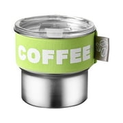 Coffee Cup With Lid 400ML Stainless Steel Insulated Cup Portable Leak Proof Insulated Cup With Elastic Sleeve Household Office Car Spill Proof Coffee Cup Yes Studio Mug