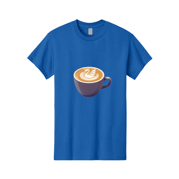Coffee-Cup-With-Swan Mens Graphic Tee, 100% Cotton, Casual Summer Wear