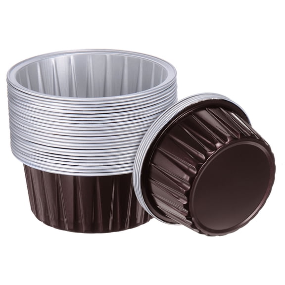 Coffee Cupcake Cups, 50pcs 66x36x85mm Aluminum Foil Standard Cupcake Liners
