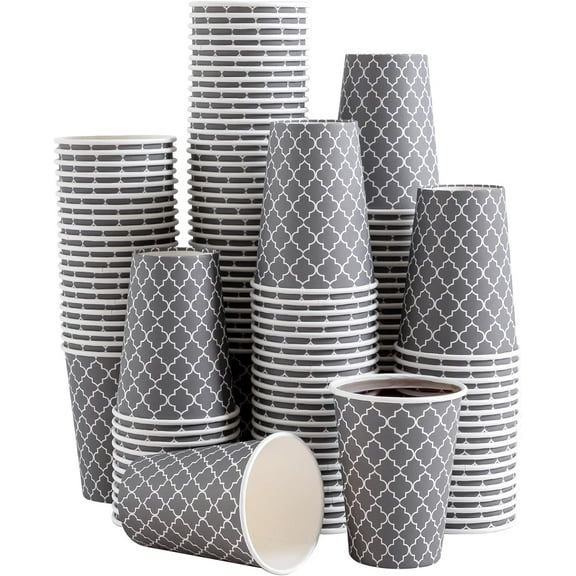 Coffee Cups 12 oz 180 Pack, Disposable Paper Coffee Cups, Disposable Cups,12 oz Hot Cup,12oz Paper Insulated Cup for Cold Hot Drinks (No Lids)