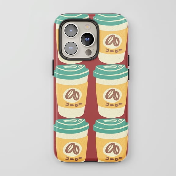Coffee Cups For All iPhone Series Protective Phone Case Artistic Maroon Multicolor