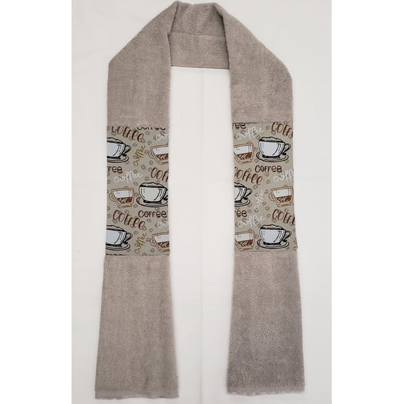 Coffee Cups Kitchen Towel Boa / Scarf (Gray)