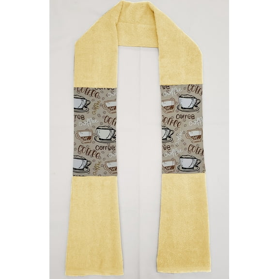 Coffee Cups Kitchen Towel Boa / Scarf (Yellow)