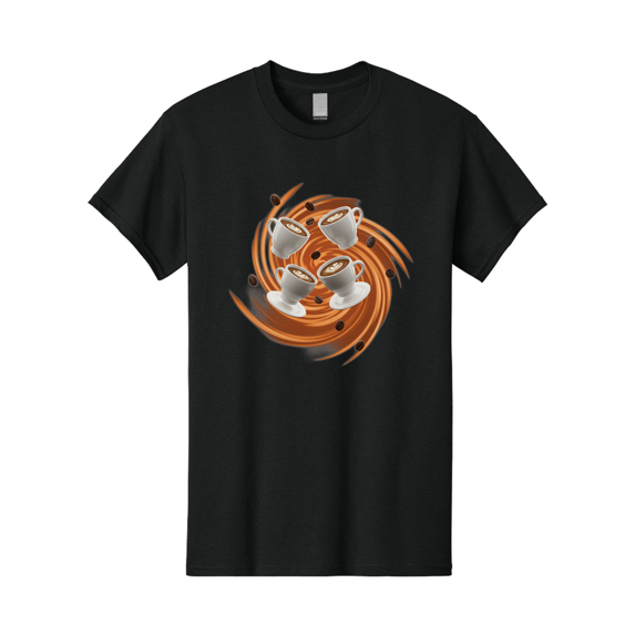 Coffee-Cups Mens Graphic Tee, 100% Cotton, Casual Summer Wear