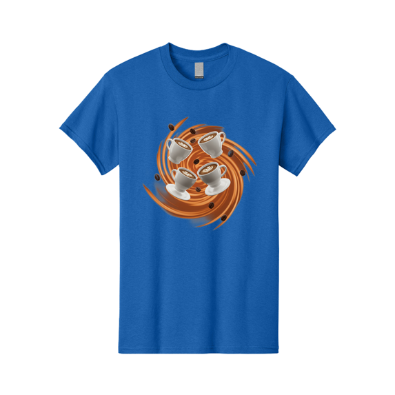 Coffee-Cups Mens Graphic Tee, 100% Cotton, Casual Summer Wear