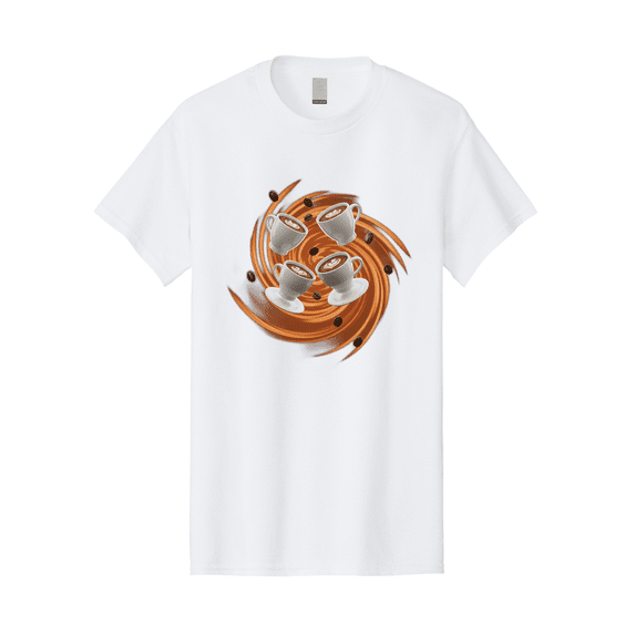 Coffee-Cups Mens Graphic Tee, 100% Cotton, Casual Summer Wear