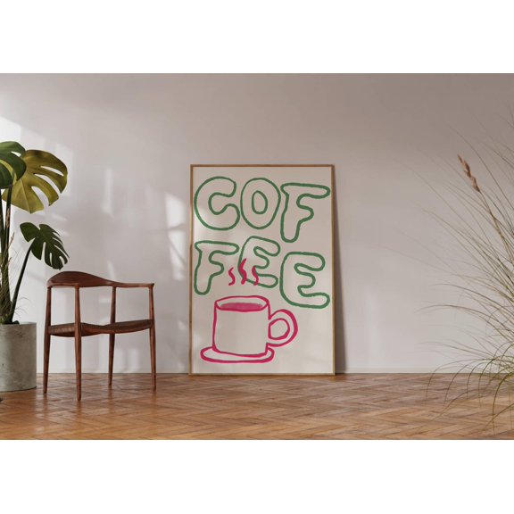 Coffee Cups Printable Wall Art Print Coffee Art Coffee Decorations Colourful Art Trendy Decor Beverage Coffee Decor Poster Decor, Unframed Poster Size 12x18 F03.1.22l457