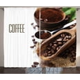 thumbnail image 1 of Ambesonne Coffee Curtains 2 Panel Set, Ground Coffee Beans, 108" x 108", Brown Green, 1 of 3