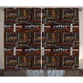 thumbnail image 1 of Ambesonne Coffee Curtains 2 Panel Set, Colorful Typography Art, 108" x 90", Multicolor, 1 of 3