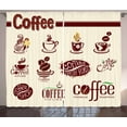 thumbnail image 1 of Ambesonne Coffee Curtains 2 Panel Set, Abstract Elements Design, 108" x 90", Beige Maroon Green, 1 of 3