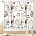 thumbnail image 1 of Coffee Curtains for Kitchen, Farmhouse Coffee Time Vintage Retro Watercolor Latte Tea Cup Country Cottage Rustic Small Kitchen Curtains for Bedroom Cafe Living Room Bathroom 2 Panels, 42"x54" Inch, 1 of 5