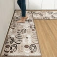 thumbnail image 1 of Coffee Cute Cafe Anti-Fatigue Kitchen Rug Set of 2 Cup Brown Farmhouse Vintage Cushioned Kitchen Floor Standing Mat Waterproof Non-Slip Kitchen Mat and Rugs PVC Ergonomic Comfort Foam Rug, 1 of 6
