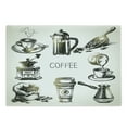 thumbnail image 1 of Coffee Cutting Board, Brewing Equipment Doodle Sketch Grinder French Press Plastic Cup Scoop Vintage, Decorative Tempered Glass Cutting and Serving Board, Large Size, Black Yellow, by Ambesonne, 1 of 1