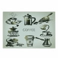 thumbnail image 1 of Coffee Cutting Board, Brewing Equipment Doodle Sketch Grinder French Press Plastic Cup Scoop Vintage, Decorative Tempered Glass Cutting and Serving Board, Small Size, Black Yellow, by Ambesonne, 1 of 1