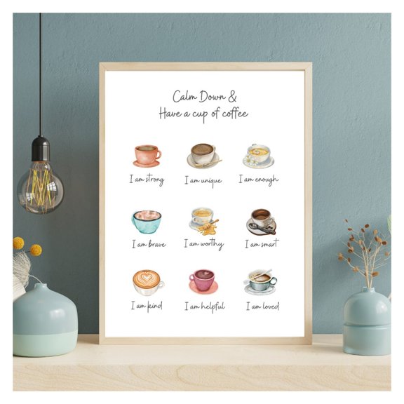 Coffee Definitely Art Print Poster Self Esteem Decoration Poster