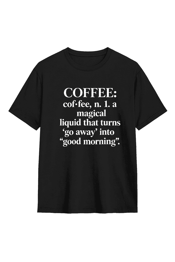 Coffee Definition Retro Graphic Tee For Men And Women, Coffee Fan Witty Cotton Short Sleeves T-Shirt