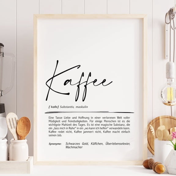 Coffee Definition Wall Art Print
