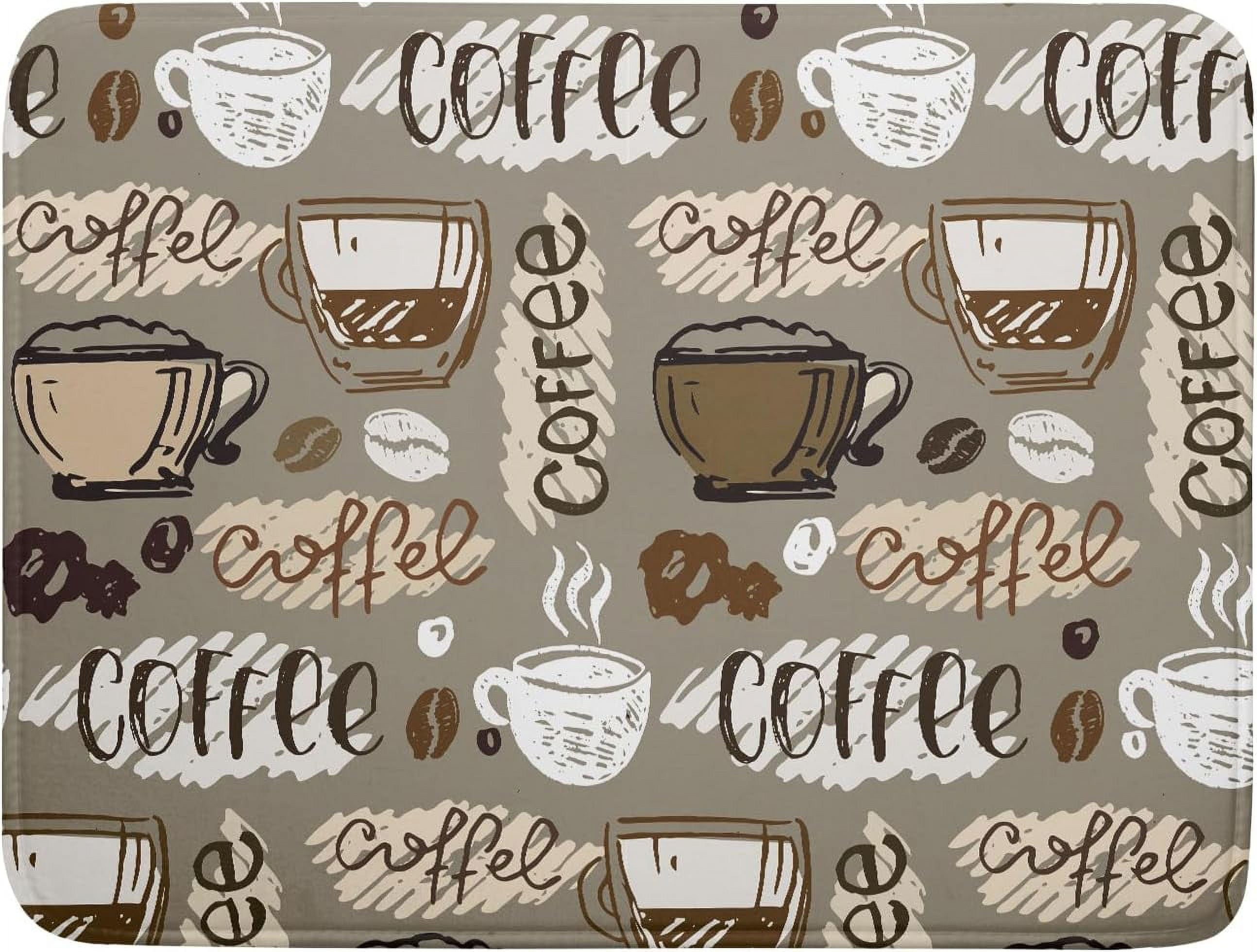 Coffee Dish Drying Mat for Kitchen Counter Decor Eat Signs 18x24 Inch ...