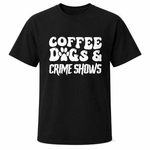 Coffee Dogs & Crime Shows Graphic T-Shirt, Unisex Dog Lover Tee