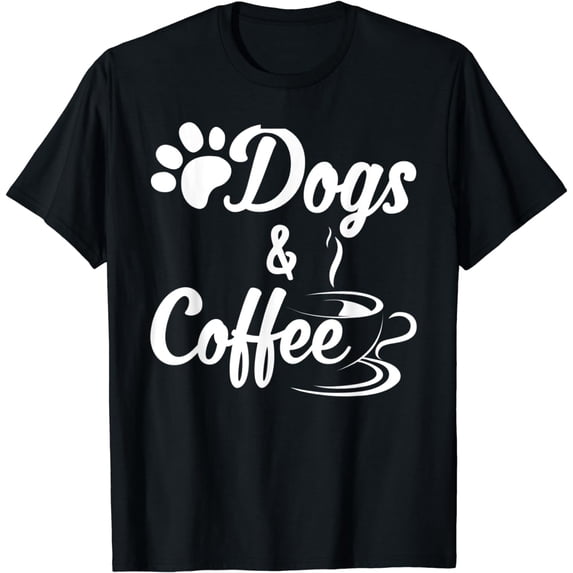 Coffee & Dogs Design For Book Nerd and Caffeine Lover T-Shirt