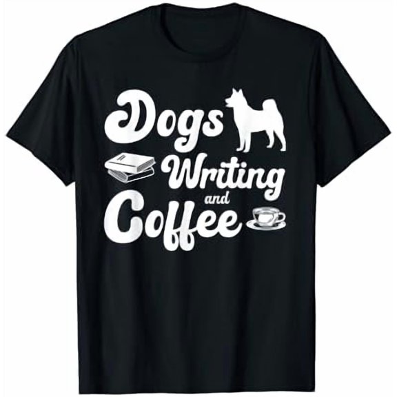 Coffee Dogs Writing Writer Author Book Lover T-Shirt, Size S-5XL