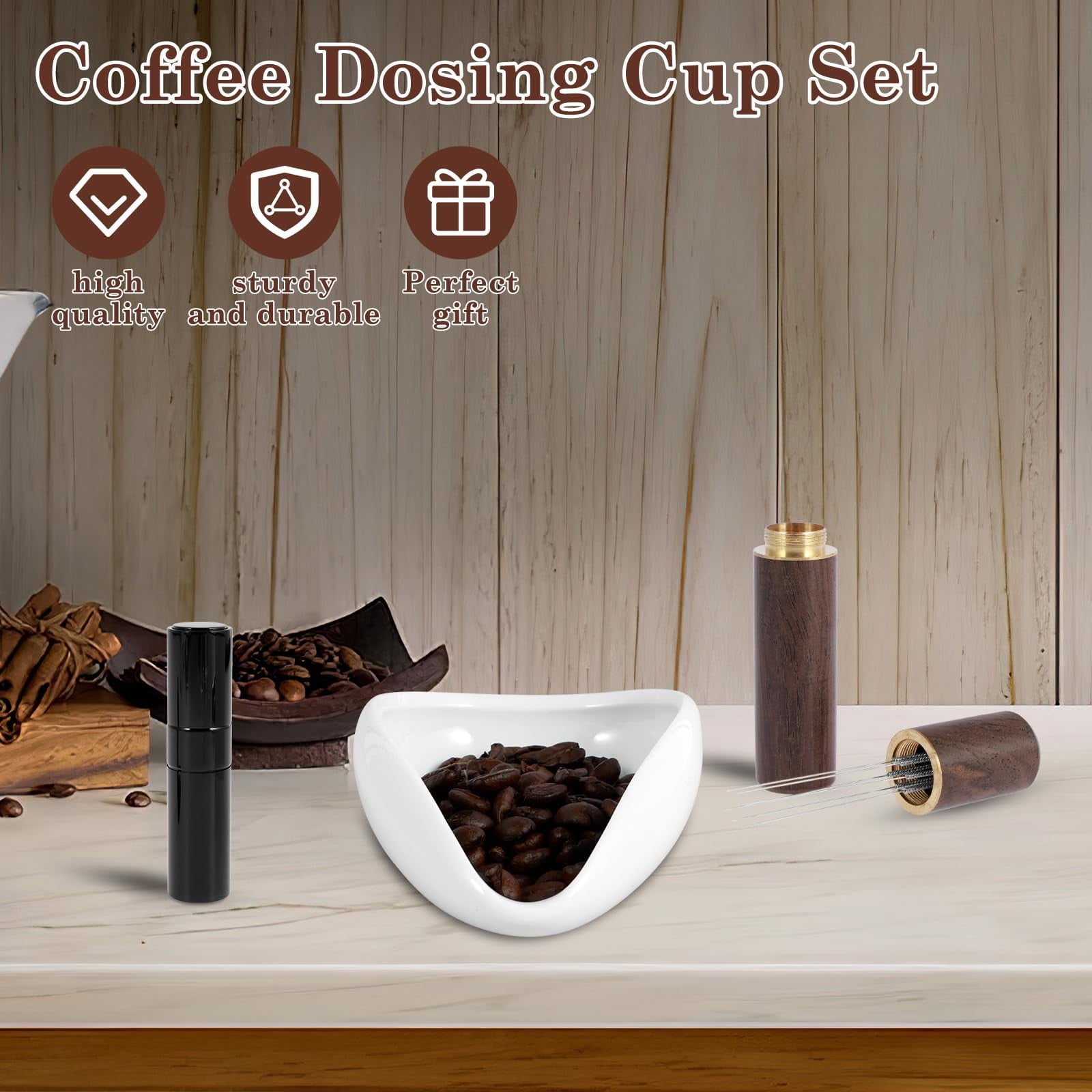 Coffee Dosing Cup And 8ml Spray Bottle Set Ceramic Dosing Tray Kit With