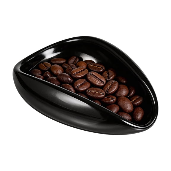 Coffee Dosing Cup, Ceramic Coffee Beans Dosing Cup Dose Measuring Container, Espresso Accessories for Bar, Loose Leaf Tea Storage Tray, with Smooth Pouring Spout, Black