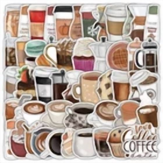 Coffee Drink Graffiti Stickers For Scrapbook, Suitcase, Water Bottle, Phone, Lap