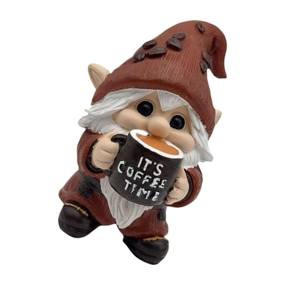 Coffee Drinking Gnomes Statue Handcrafted Resin Home Office Desk Decoration For Birthday Gifts And Holidays Celebration