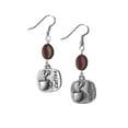 thumbnail image 1 of Coffee Earrings Expresso Bean and Cup Drop Fine Silver Plate, 1 of 1
