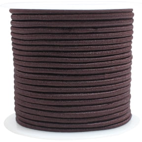 Coffee Elastic Cords 2mm 2/25 inch Elastic Round Cord String for Bracelets,Small Bungee Shock Cord for DIY Crafts and Sewing 48ft(ZH175)