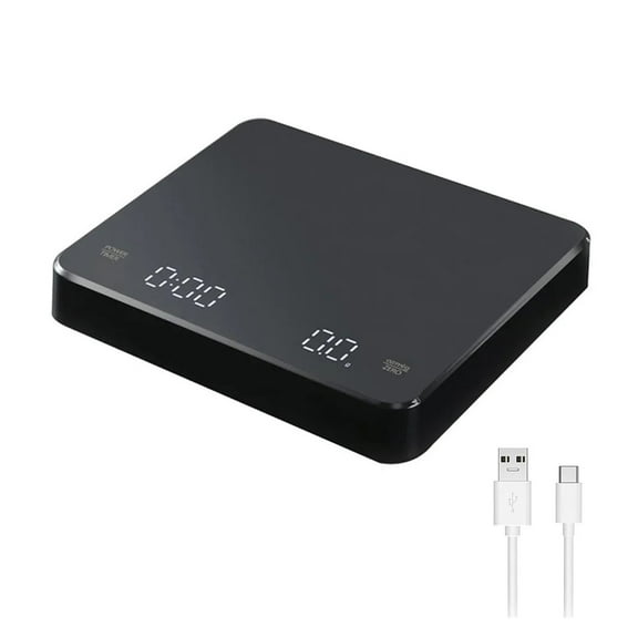 Coffee Electronic Scales With Timer LED Screen USB 3kg 0.1g G/oz/ml, High Precision Measures LED Auto Timer Smart Kitchen Scale - High Precision