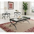 thumbnail image 1 of Coffee/End Table Set, Black & Clear Glass, Pack of 3 Piece, 1 of 2