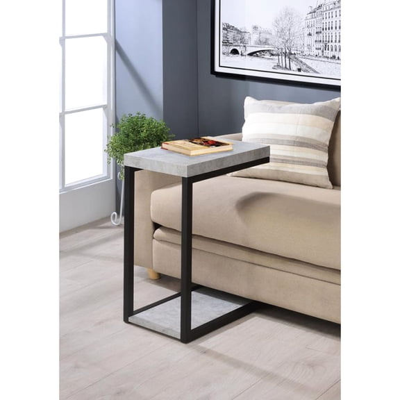 Coffee & End Table Snack Table | Used for Multiple Purposes in Living | Faux Cement & Metal Legs | Provides Strong Foundation