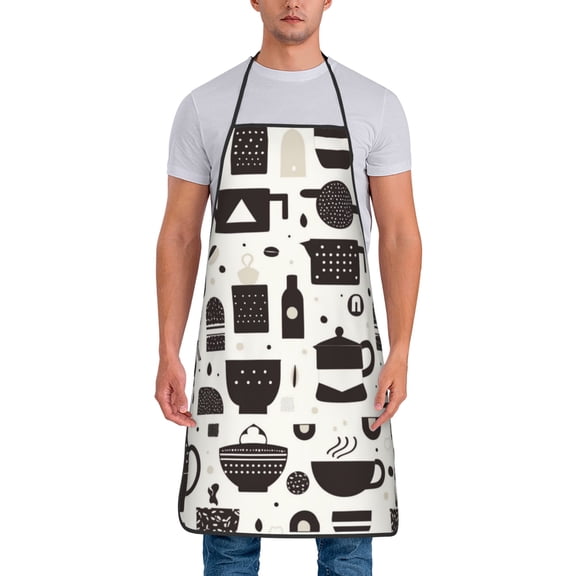 Coffee Espresso Maker Pattern Aprons for Women Men Waterproof For Kitchen Cooking BBQ Gardening Painting Mechanic