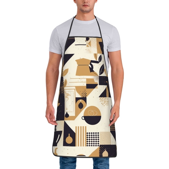 Coffee Espresso Maker Pattern Aprons for Women Men Waterproof For Kitchen Cooking BBQ Gardening Painting Mechanic