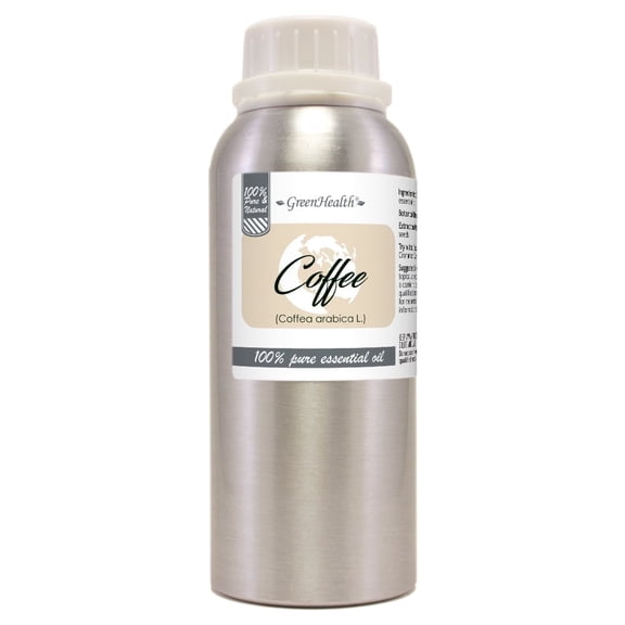 GreenHealth Coffee Essential Oil 8 fl oz | Roasted Coffee Aroma Oil | Aluminum Bottle w/ Locking Cap | for Wax Melts, Sugar Scrubs, Room Sprays & Craft Fragrance Blends