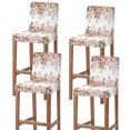 thumbnail image 1 of Coffee Eucalyptus Bar Stool Cover Set of 4, Spring Summer Farmhouse Leaves Watercolor Stretch Bar Chair Cover, Removable Washable Pub Counter Stool Chair Slipcover for Kitchen Dining Room Pub Cafe, 1 of 9
