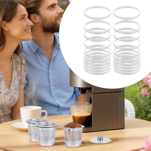 Coffee Filter Cup Sealing Gasket Ring 20-Pack - Replacement Silicone Seal Rings for Coffee Maker Filter Baskets, Drip Coffee Machines, and Espresso Portafilter Gaskets
