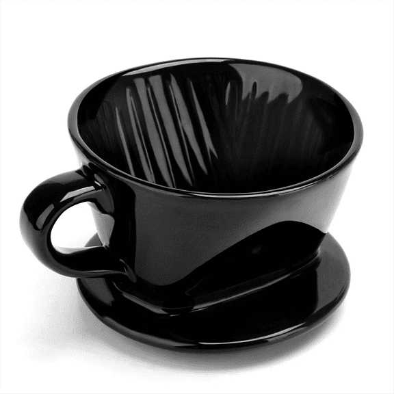 Coffee Filter Cup, Single Cup Black Ceramic Dripper, Reusable Drip Holder S