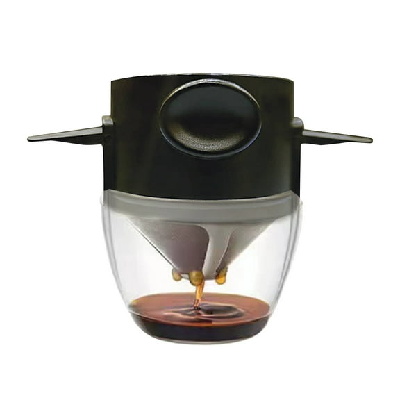 Coffee Filter - Foldable Reusable Stainless Steel Pour Over Coffee Dripper with Extendable Handles, Fine Mesh Tea & Coffee Strainer, Fits Most Cups, Dishwasher Safe