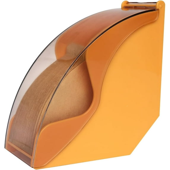 Coffee Filter Holder, Coffee Filter Box with Dustproof Cover, Coffee Filter Storage for Coffee Shop, Home, Bar Decor and Essentials, Storage Capacity of 100 pcs Paper Filters, Orange