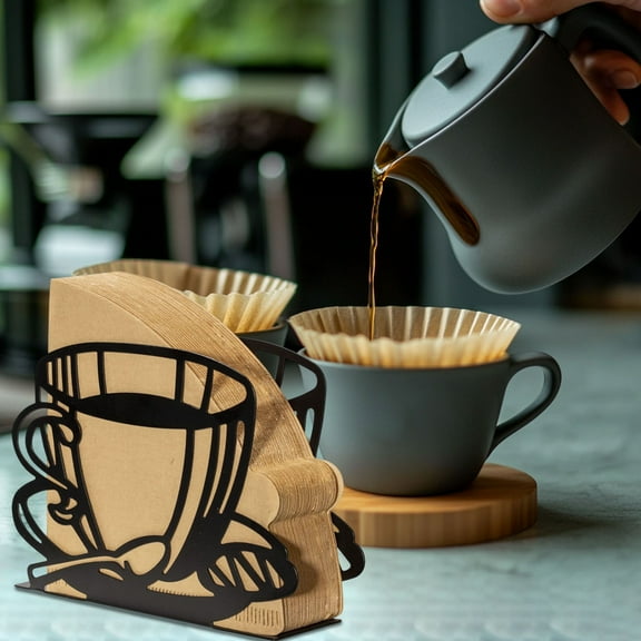 Coffee Filter Holder, Coffee Filter Storage, Filter Paper Holder for Counter Table Napkin Holder Coffee Filter Paper Rack Coffee Bar Gifts Coffee Paper Container for Office Home Kitchen Restaurant