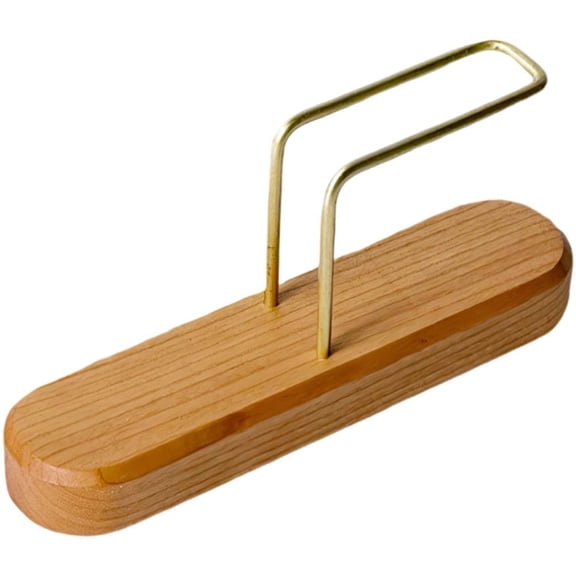 Coffee Filter Holder Wooden Stand, Brass & Wood Coffee Filter Paper Organizer Rack Holds 35 Filters, Cone Fan Shaped Filter Storage for Pour Over Coffee Bar & Kitchen Use