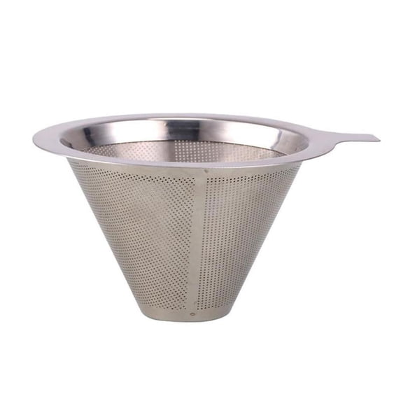 Coffee Filter Holder pour Over Double Layer Steel Dripper F9X1 Mesh D4B3