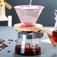 thumbnail image 1 of Coffee Filter Mug, Glass Hand Brewed Filter Mug, Reusable Filter, Removable Wooden Base, Clear Glass, for Home Office Outdoor, Portable Coffee Making, 1 of 6