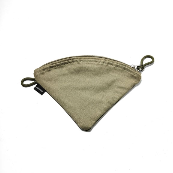 Coffee Filter Storage Pouch is Compatible with V60 01/02 Cone Filters, Canvas Pour Over Coffee Organizer with Zipper & Hanging Hook for Travel & Outdoor Brewing