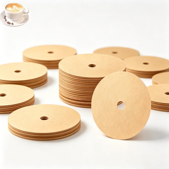Coffee Filters 200 Pcs 3.75 Inch Natural Unbleached Round Coffee Filter, Disposable Coffee Filters for Percolator Coffee Pot and Flat Bottom Basket